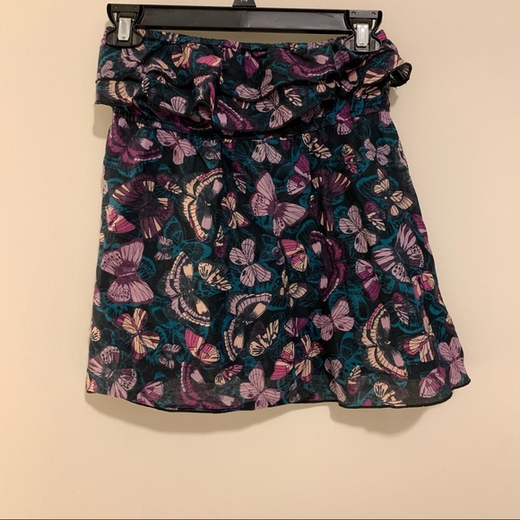 NWOT|Ruffle Skirt with butterfly Pattern - Picture 11 of 16